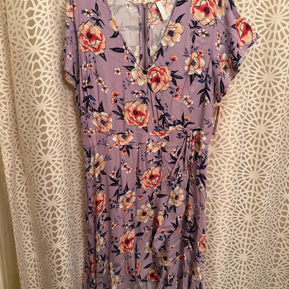 Xhilaration Purple Floral Maxi Dress